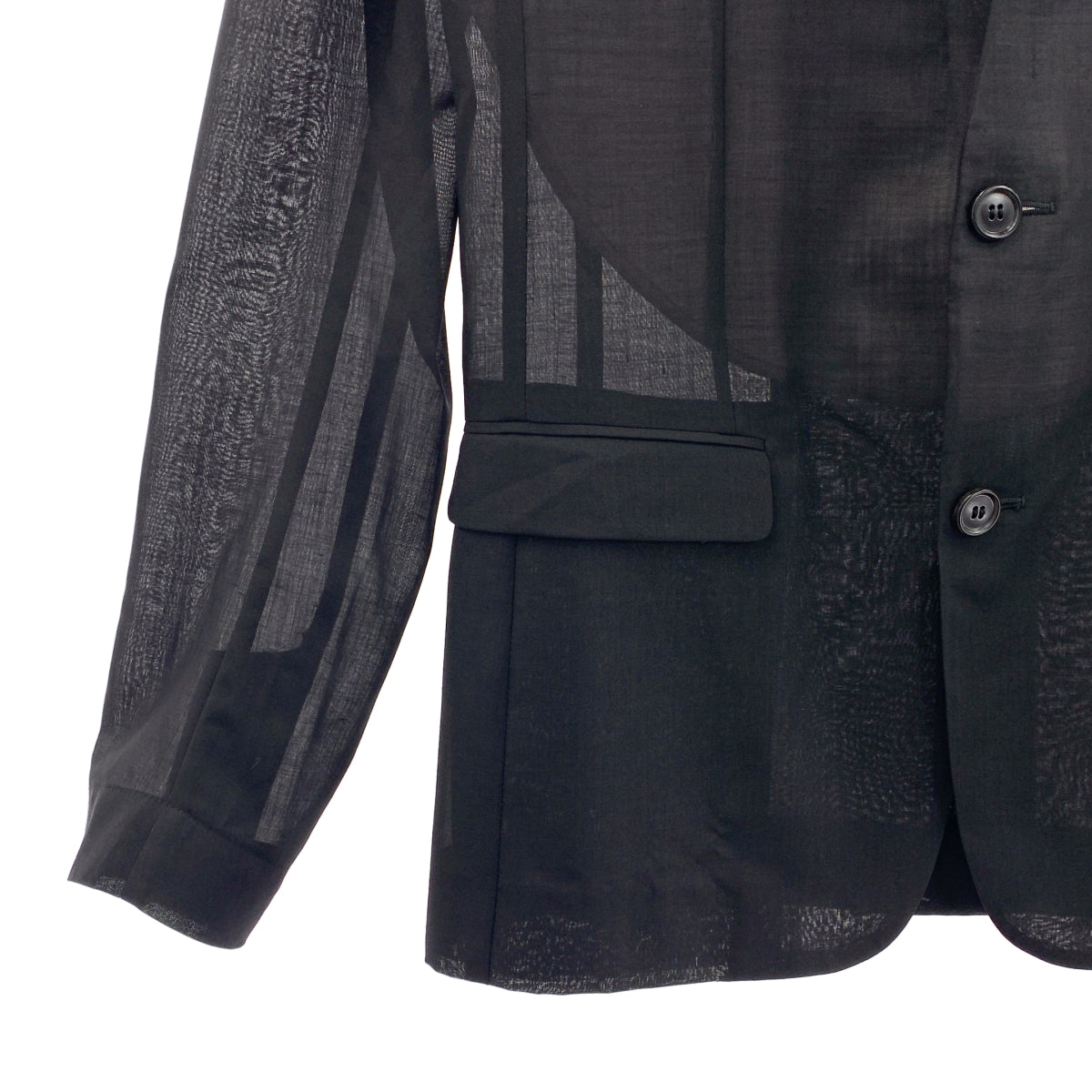 [狀況極佳] Dior Homme | 2010 春夏系列 | Kris Van Assche 羊毛混紡透視修身外套 | 尺寸 44 | 黑色 | 男款