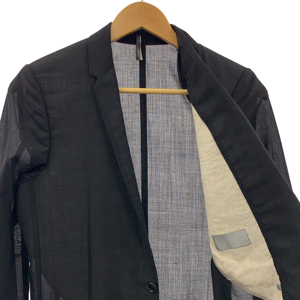 [狀況極佳] Dior Homme | 2010 春夏系列 | Kris Van Assche 羊毛混紡透視修身外套 | 尺寸 44 | 黑色 | 男款