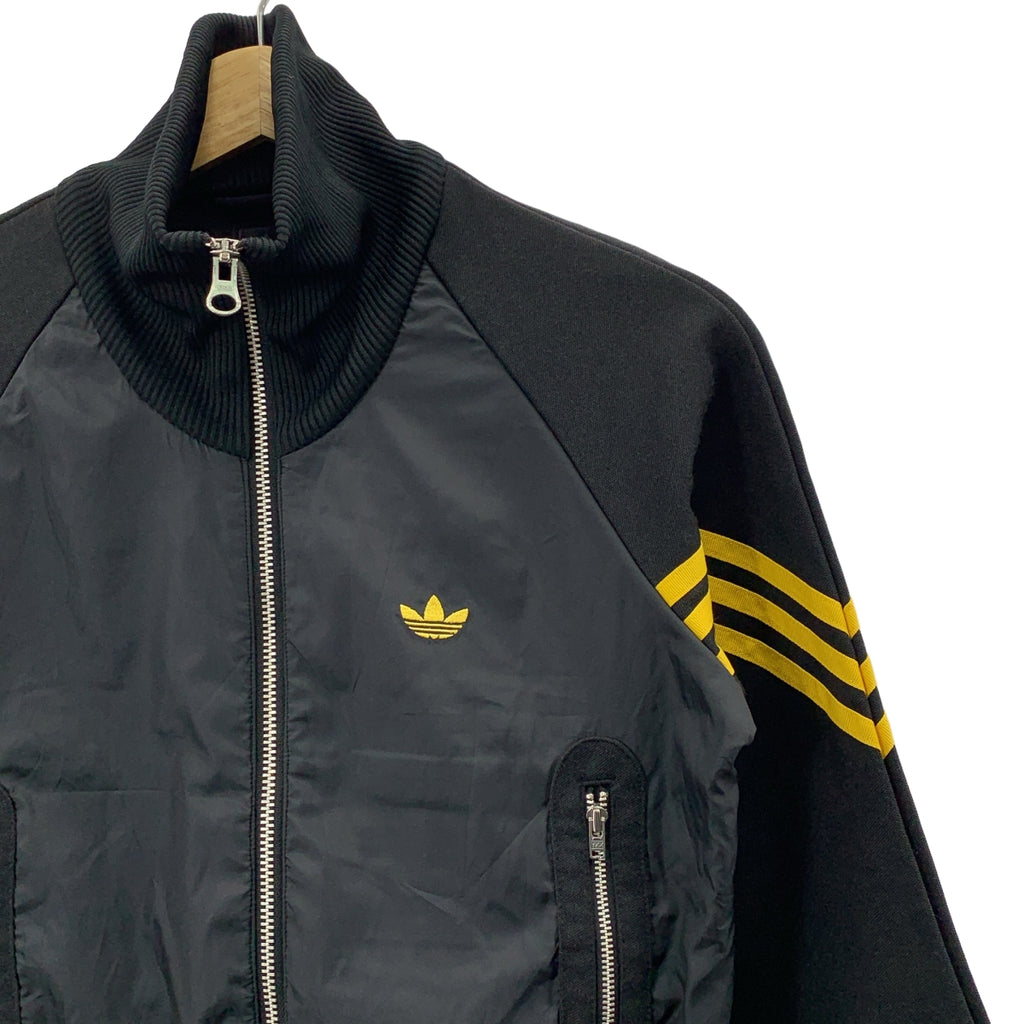 adidas / アディダス | 異素材 トラック ジャケット | S | ブラック/イエロー | レディース