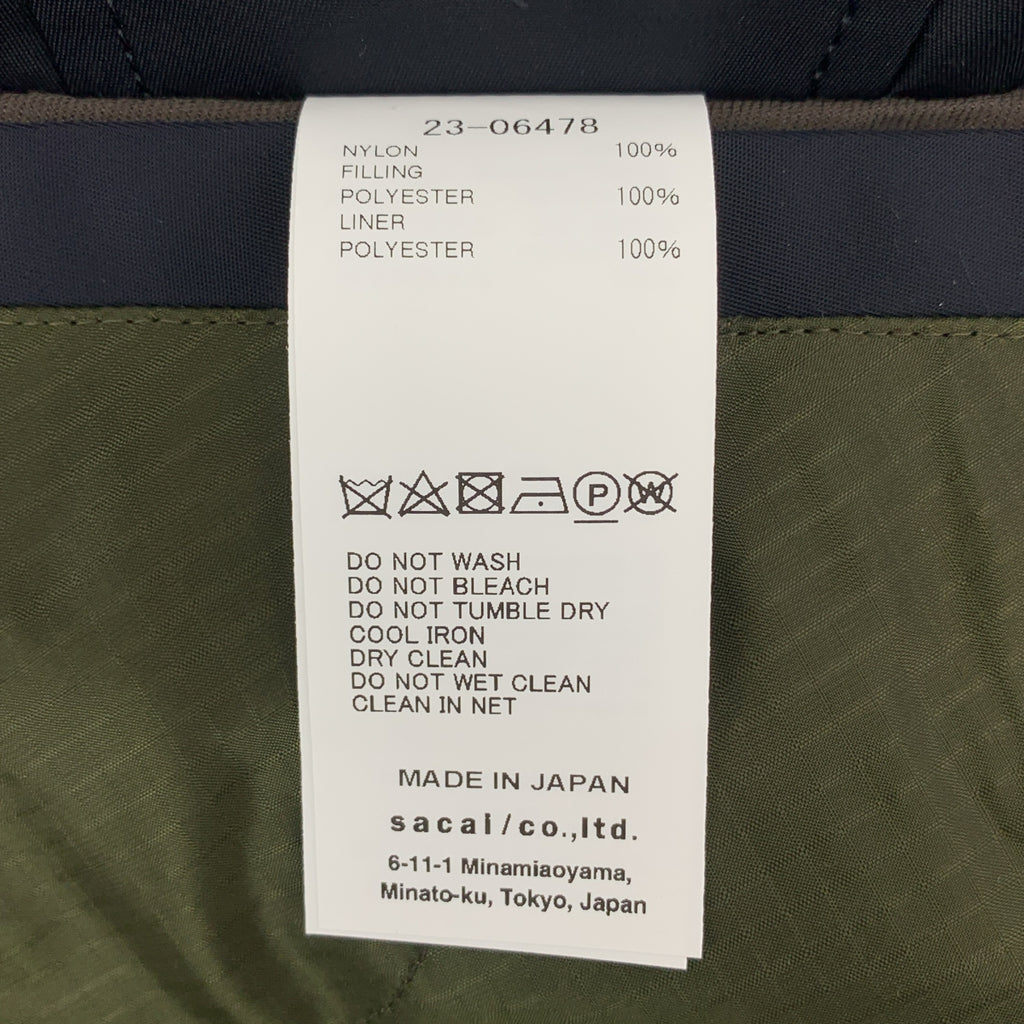 [品相良好] sacai | 2023 | 絎縫夾克 | 1 | 海軍藍/卡其色 | 女款