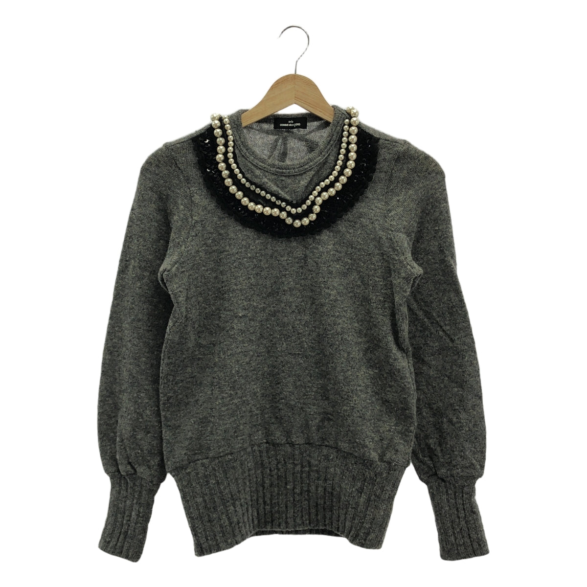 tricot COMME des GARCONS | 2006AW | 羊毛珍珠亮片針織 | F | 灰色 | 女款