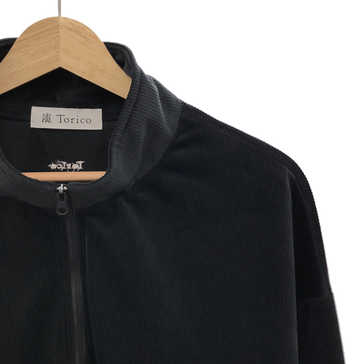 Torico / Toriko | Corduroy Half Zip Pocket Pullover | L | Black | Women's