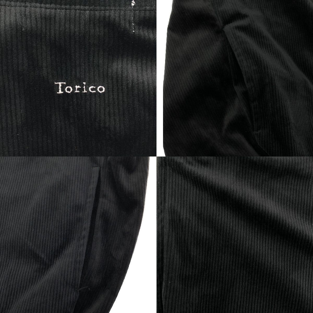 Torico / Toriko | Corduroy Half Zip Pocket Pullover | L | Black | Women's