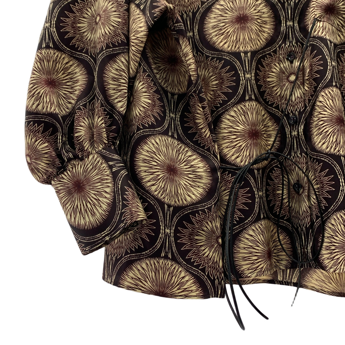 【美品】  muller of yoshiokubo / ミュラーオブヨシオクボ | 2021AW | GOURD TWILL TOP / 総柄  スタンドカラー シャツ ブラウス | 36 | ダークブラウン系 | レディース