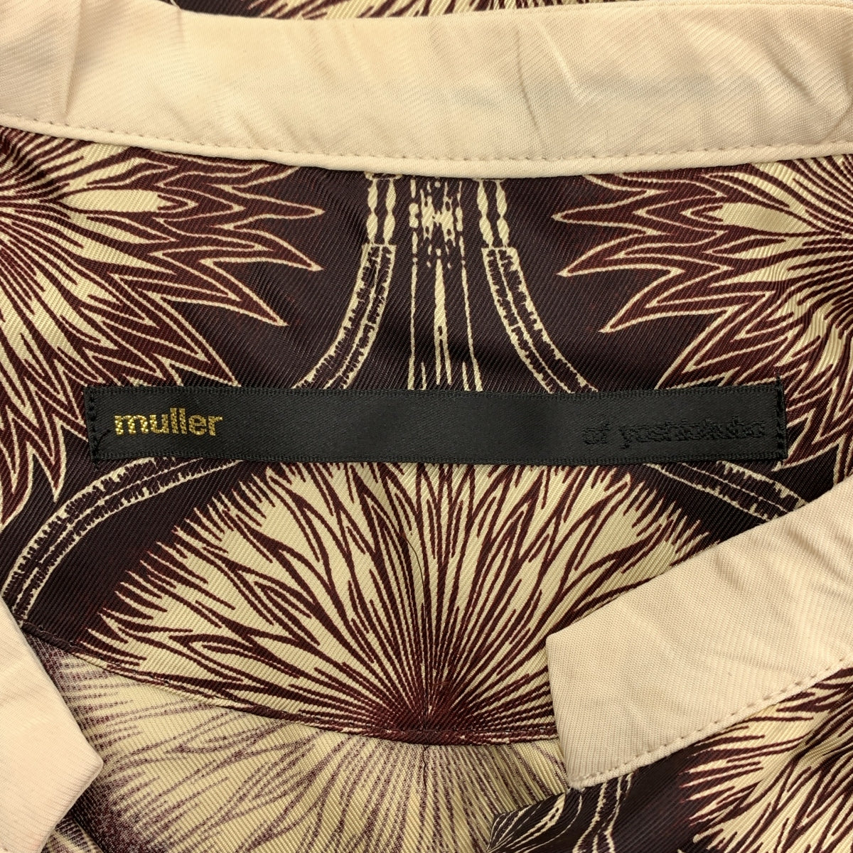 【美品】  muller of yoshiokubo / ミュラーオブヨシオクボ | 2021AW | GOURD TWILL TOP / 総柄  スタンドカラー シャツ ブラウス | 36 | ダークブラウン系 | レディース