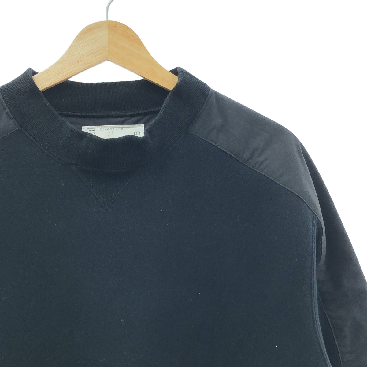 sacai / サカイ | Sacai Sponge Sweat Pullover / 異素材 切替 ドッキング スウェット | 3 | ブラック | メンズ