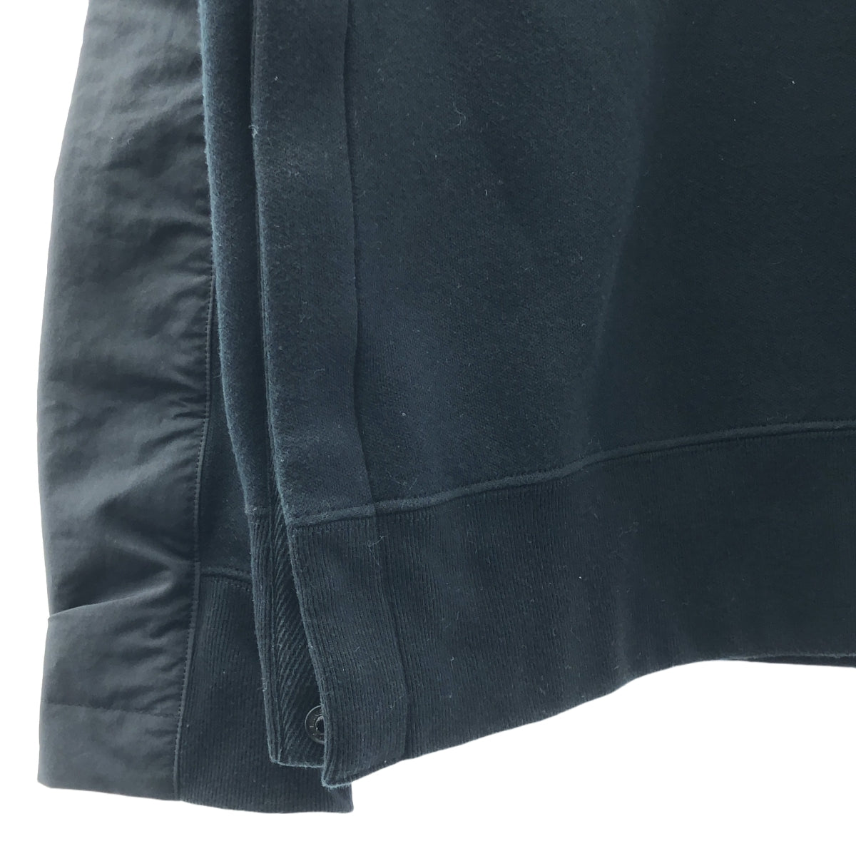 sacai / サカイ | Sacai Sponge Sweat Pullover / 異素材 切替 ドッキング スウェット | 3 | ブラック | メンズ