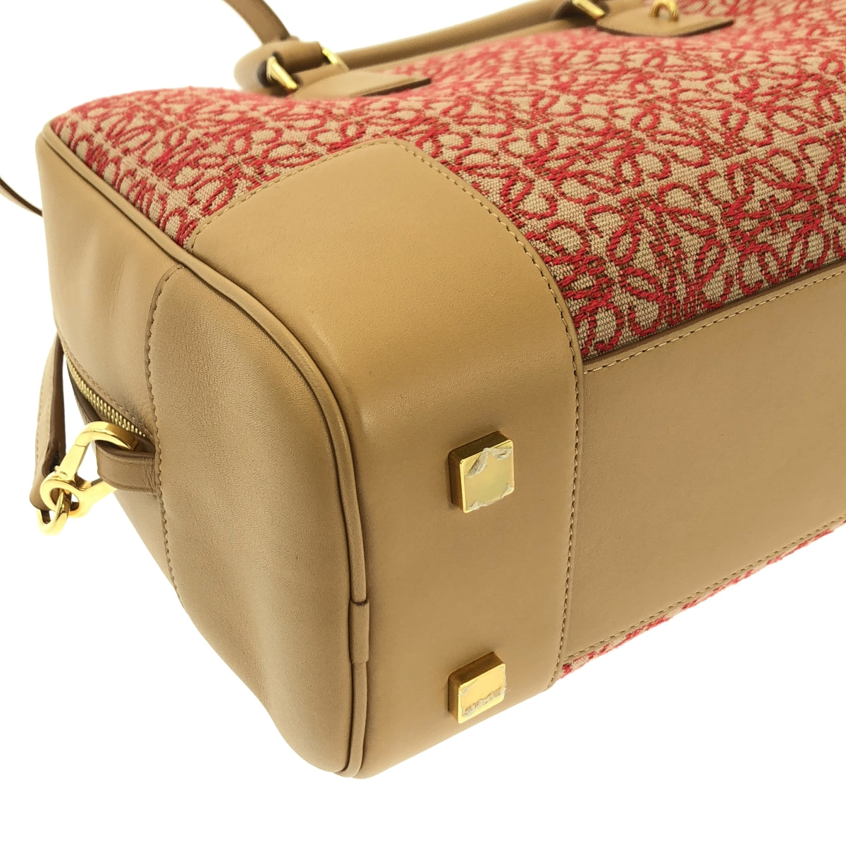 【미품】 LOEWE / 로에베 | 아마소나 28 / 아나그램 자카드 2way 숄더백 | 베이지 / 레드 |
