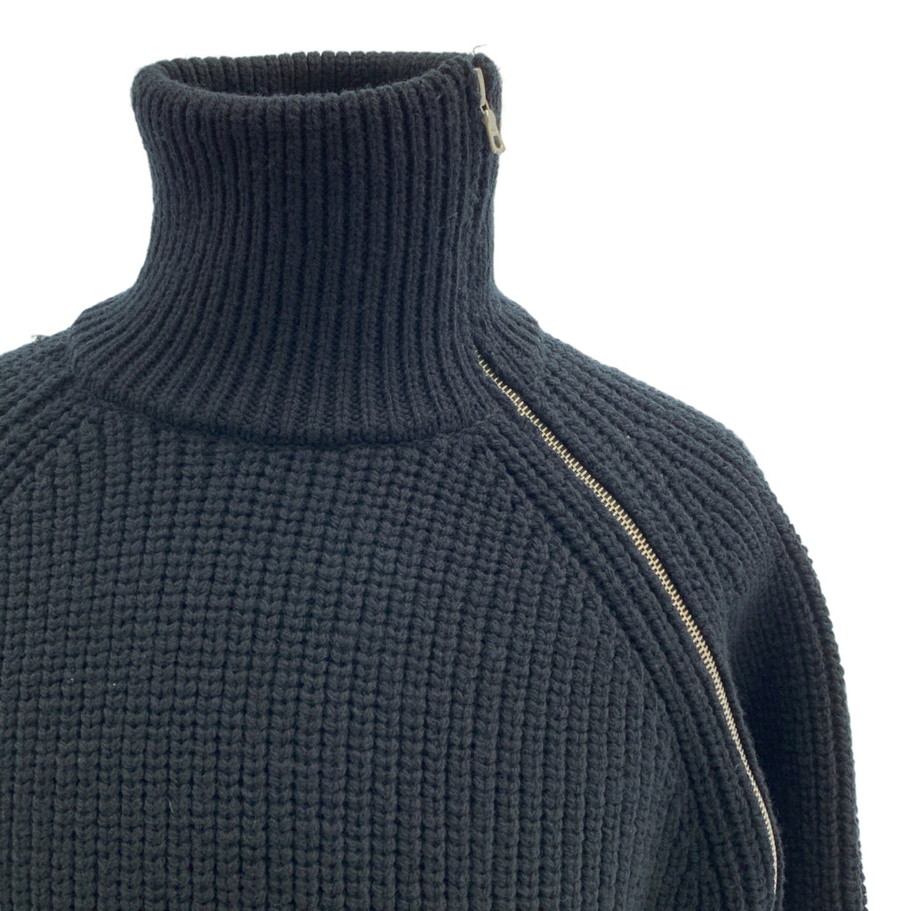 DRIES VAN NOTEN / 드리스 반 노텐 | 2024AW | SIDE ZIP MONTY MKSWEATER / 울 오버 실루엣 사이드 지퍼 하이넥 니트 스웨터 | L | 남성