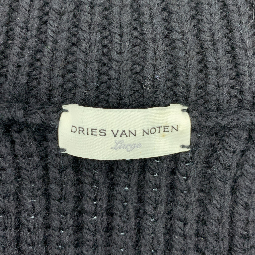 DRIES VAN NOTEN / 드리스 반 노텐 | 2024AW | SIDE ZIP MONTY MKSWEATER / 울 오버 실루엣 사이드 지퍼 하이넥 니트 스웨터 | L | 남성