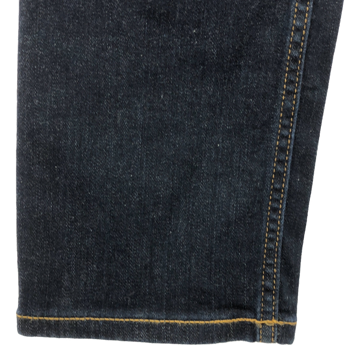 TOMMY HILFIGER | organic cotton / leather patch dark blue denim pants | size 27 | indigo | women's