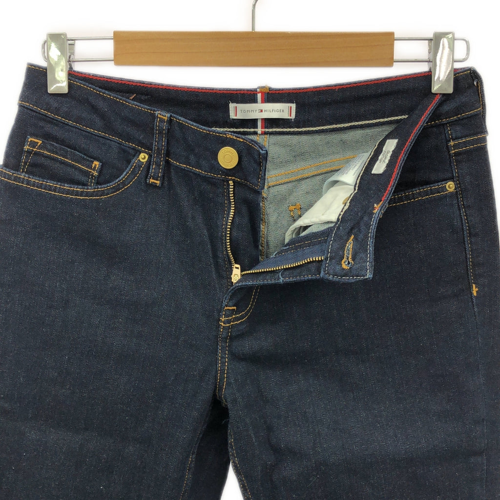 TOMMY HILFIGER / トミーヒルフィガー | organic cotton / レザーパッチ 濃紺 デニムパンツ | 27 | インディゴ | レディース