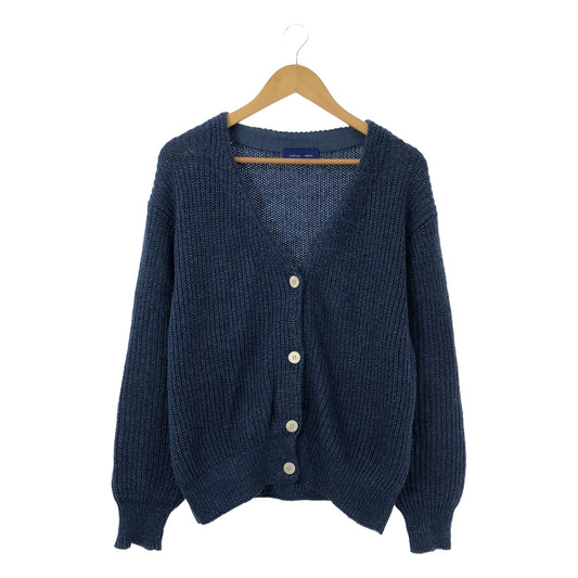 ebure | Mohair blend V-neck knit cardigan | Navy | Women's