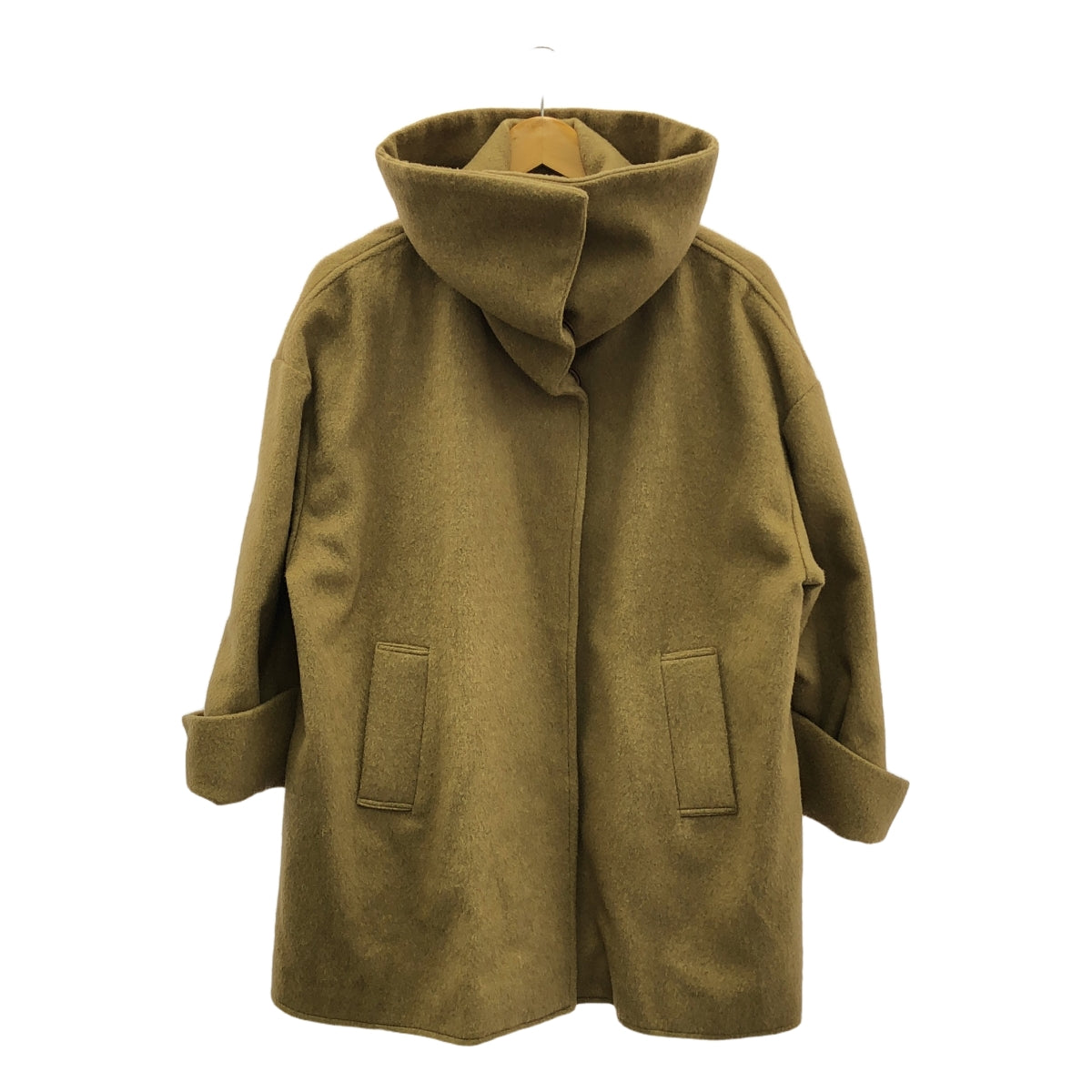 mizuiroind / ミズイロインド | ウール ビッグカラー オーバーコート / 総裏地 | F | ブラウン | レディース