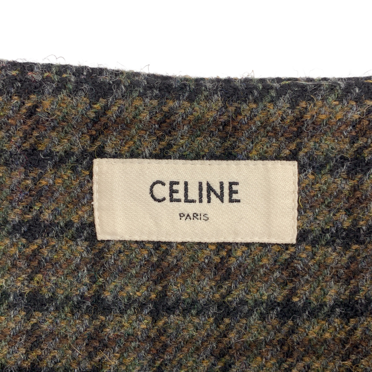 CELINE / セリーヌ | ウール チェック プリーツ ロングスカート | 38 | レディース