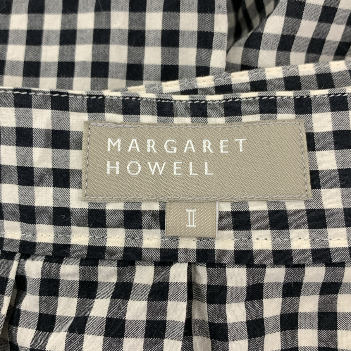 MARGARET HOWELL / マーガレットハウエル | GINGHAM COTTON POPLIN ギンガムチェック スカート | 2 | ブラック/ホワイト | レディース