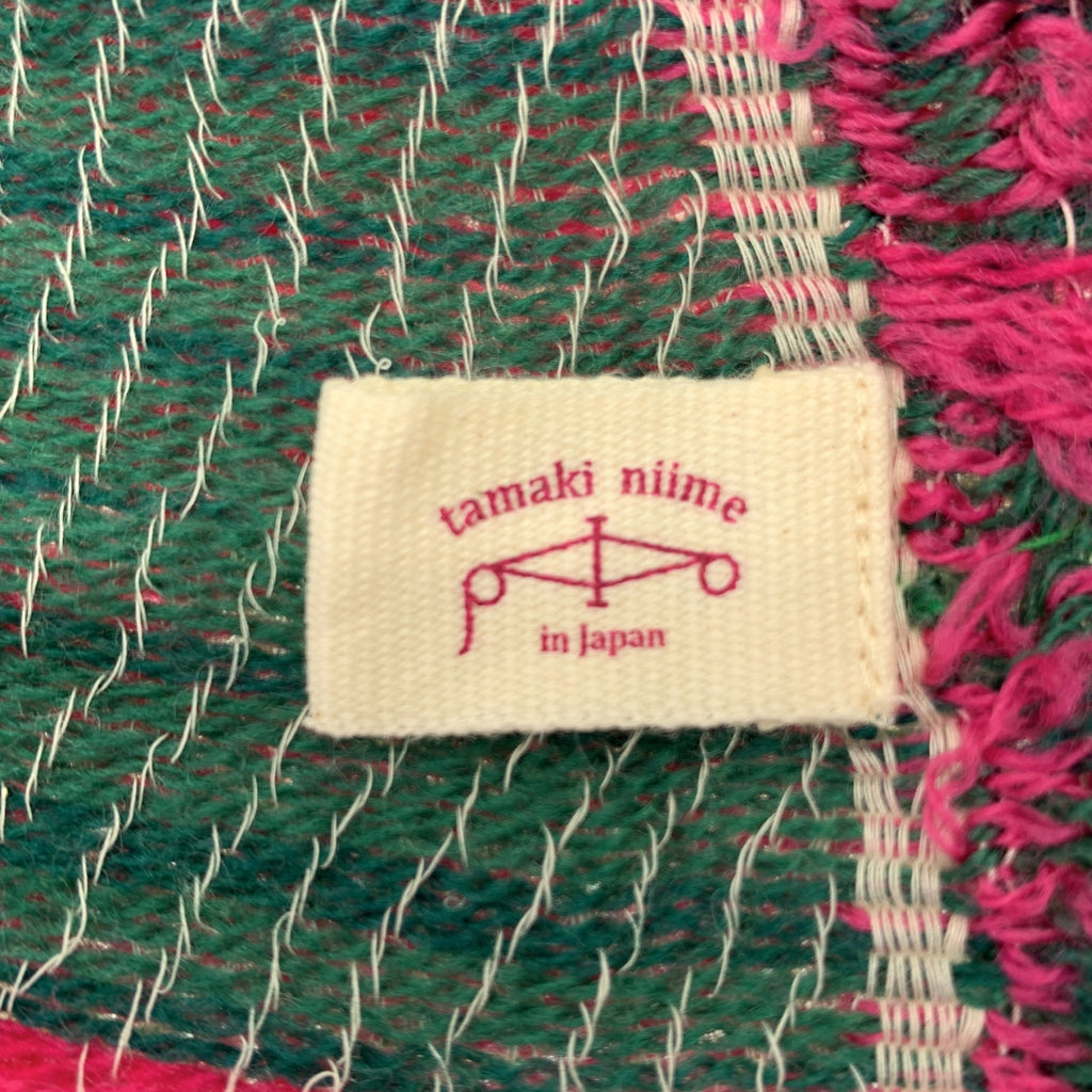 tamaki niime 玉木新雌 / タマキニイメ | ウール コットン フリンジ チェック 大判 ストール |