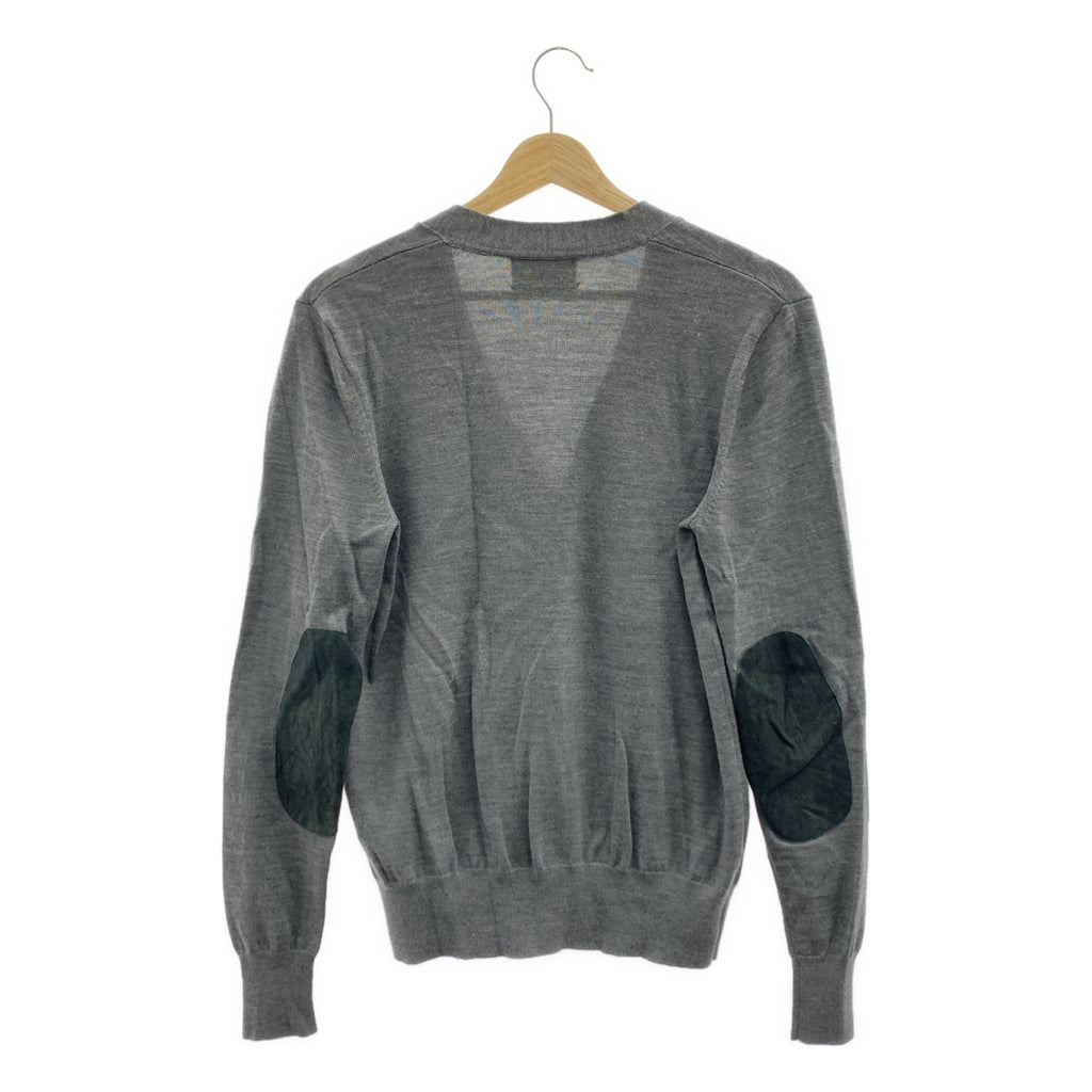 LAD BY DEMYLEE / 래드 바이 데밀리 | × Rohn Herman / 론 허먼 별주 울 엘보 패치 하이 게이지 V 넥 니트 카디건 | 그레이 | 남성