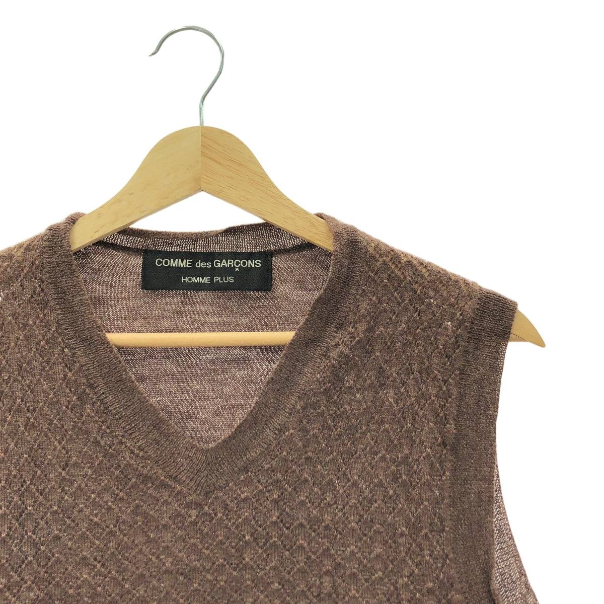 COMME des GARCONS HOMME PLUS | AD1998 | Diamond pattern V-neck wool knit vest |
