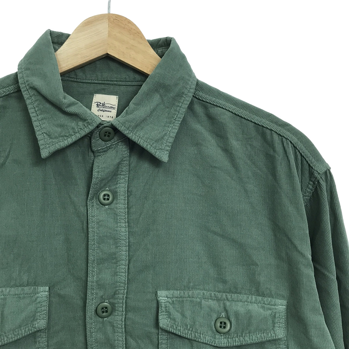 Ron Herman | Double Pocket Corduroy Shirt | S | Green | Men's