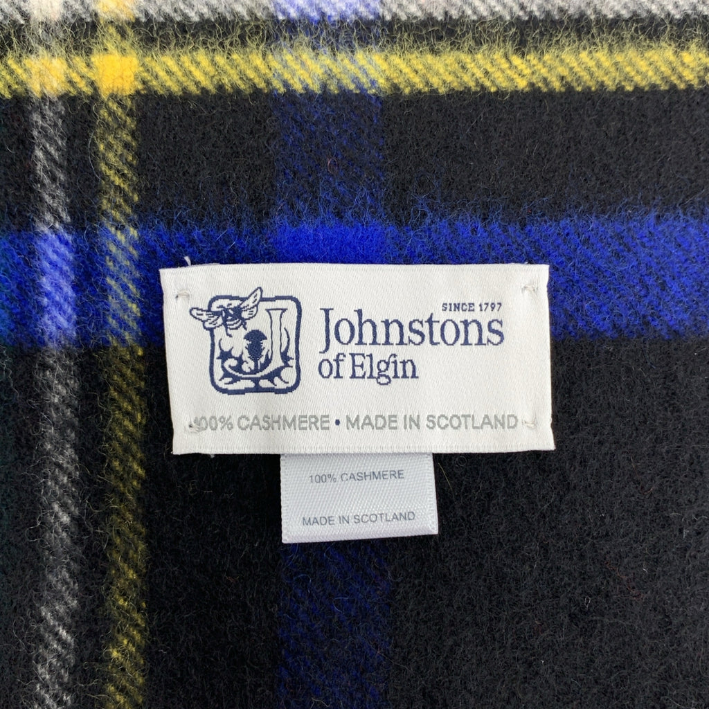 JOHNSTONS OF ELGIN / 존스턴스 오브 엘건 | 체크 캐시미어 프린지 롱스톨 |