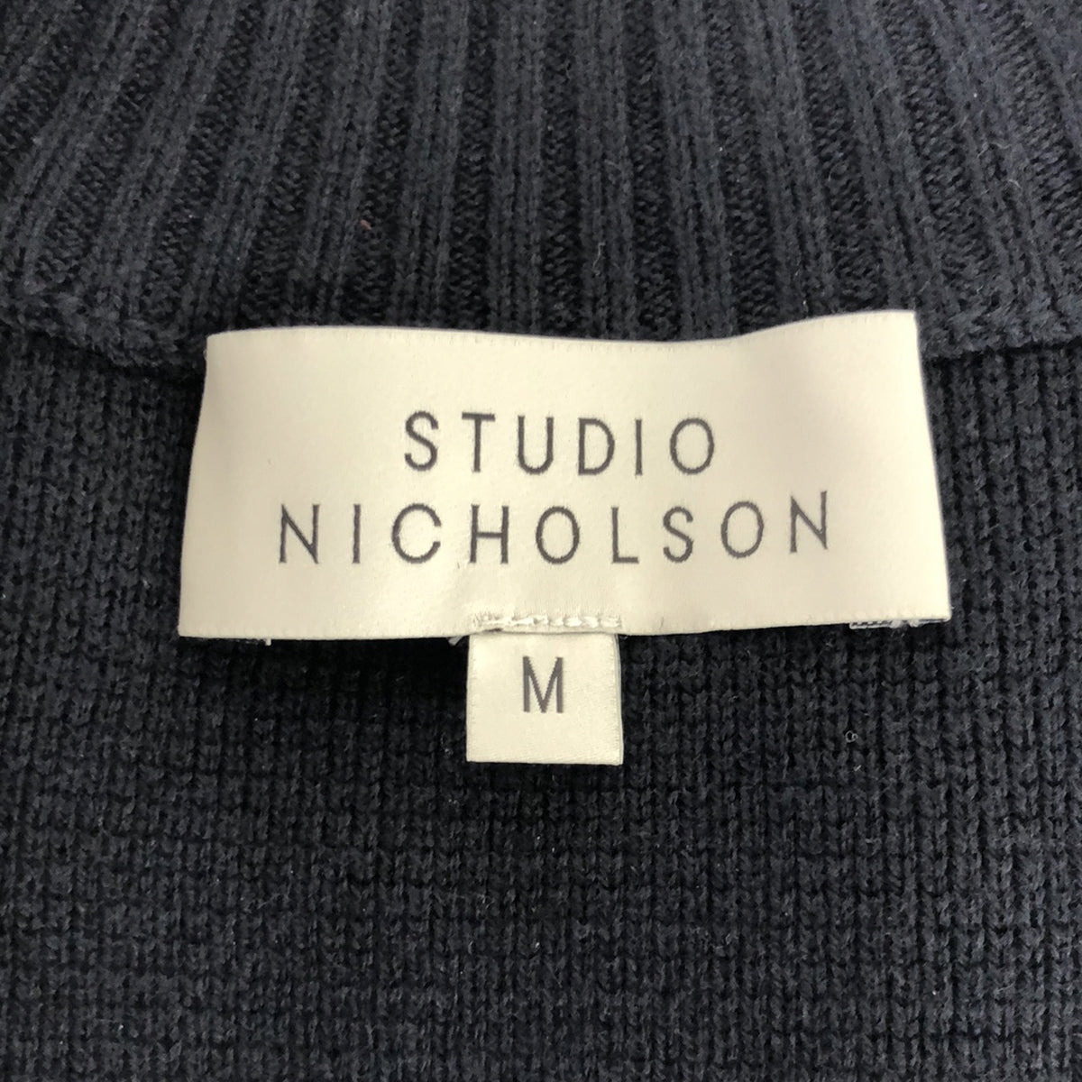 Studio Nicholson | 2022SS | ALPHA 7GG MERINO STRIPE SLEEVE CARDIGAN Merino wool sleeve line cardigan | M | Dark navy | Men's