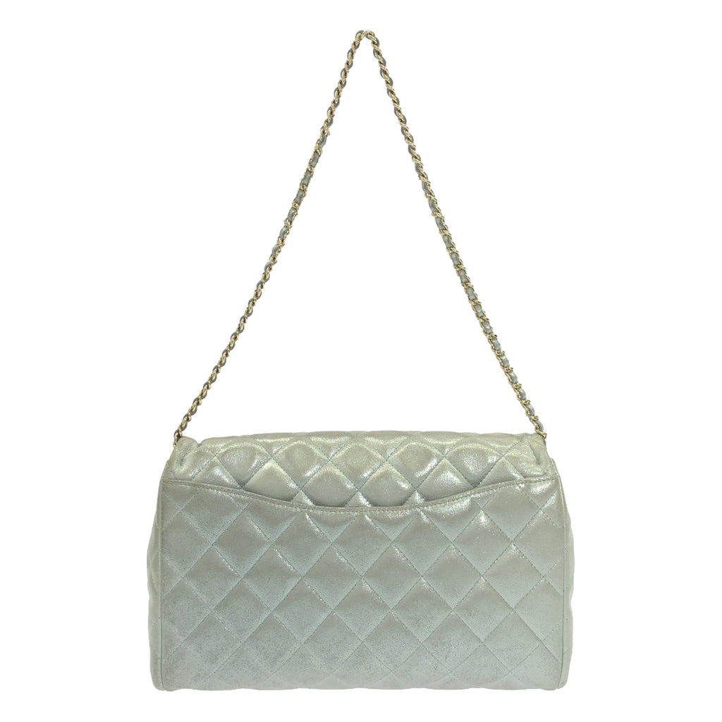 CHANEL / シャネル | マトラッセ メタリック レザー フラップ チェーン ショルダーバッグ | シルバー | レディース
