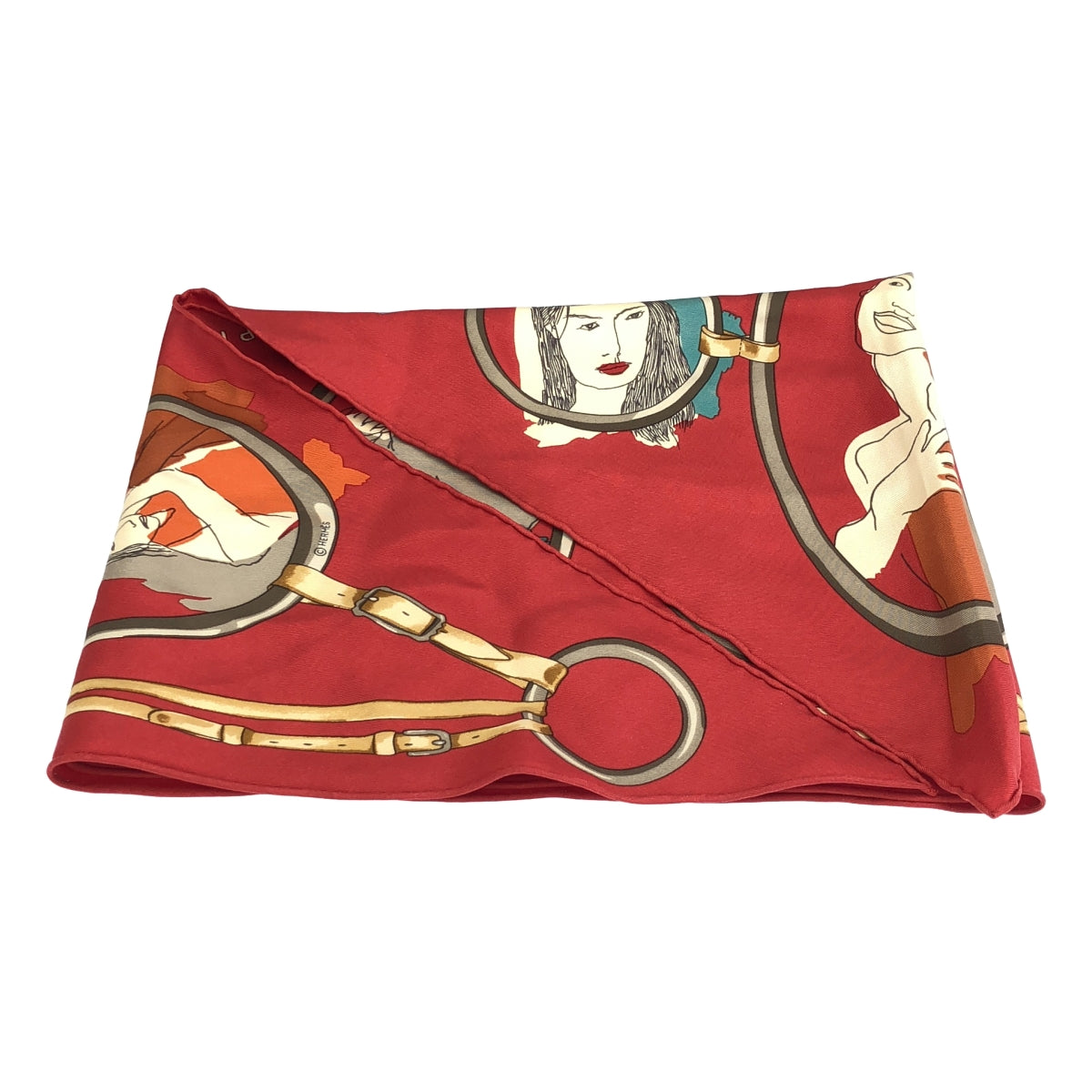 愛馬仕 | LES PARISIENS Carré Pointe 真絲圍巾 | SHOPBOP紅色的