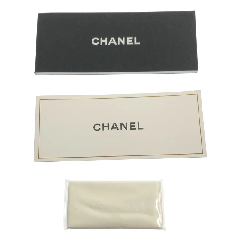CHANEL / シャネル | レザー ロゴ キルティング アイウェア メガネ CHANEL / シャネル | レザー ロゴ キルティング アイウェア メガネ