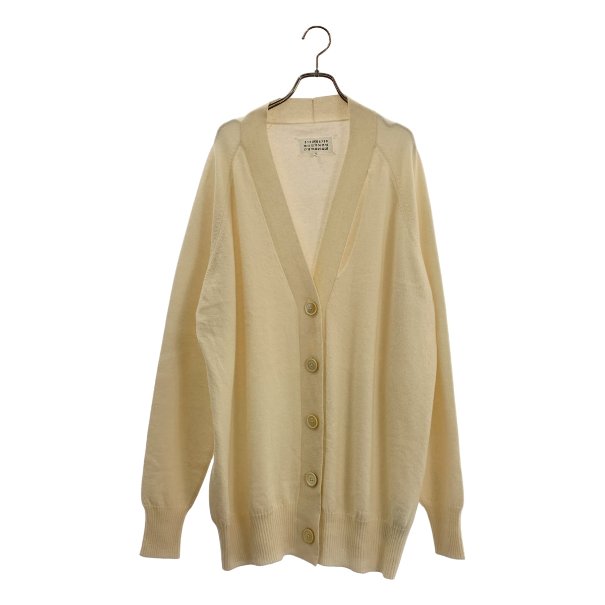 【美品】  Maison Margiela / メゾンマルジェラ | 2019AW | カシミヤ オーバーサイズ Vネック ニットカーディガン | XS | アイボリー | レディース