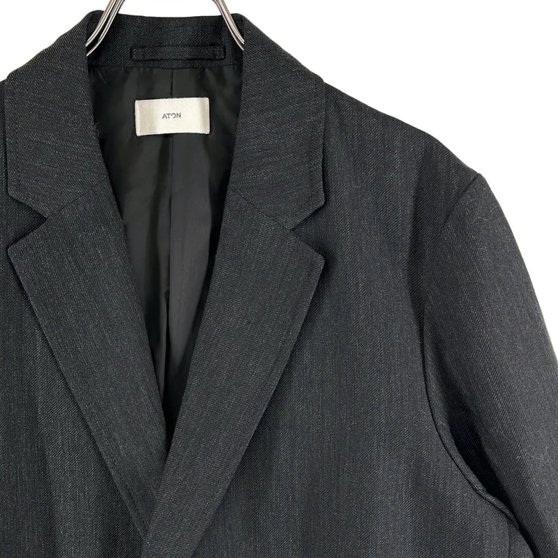 ATON / エイトン | 2026SS | TWIST WOOL LINEN SEMI DOUBLE JACKET ダブル ジャケット | 2 | メンズ