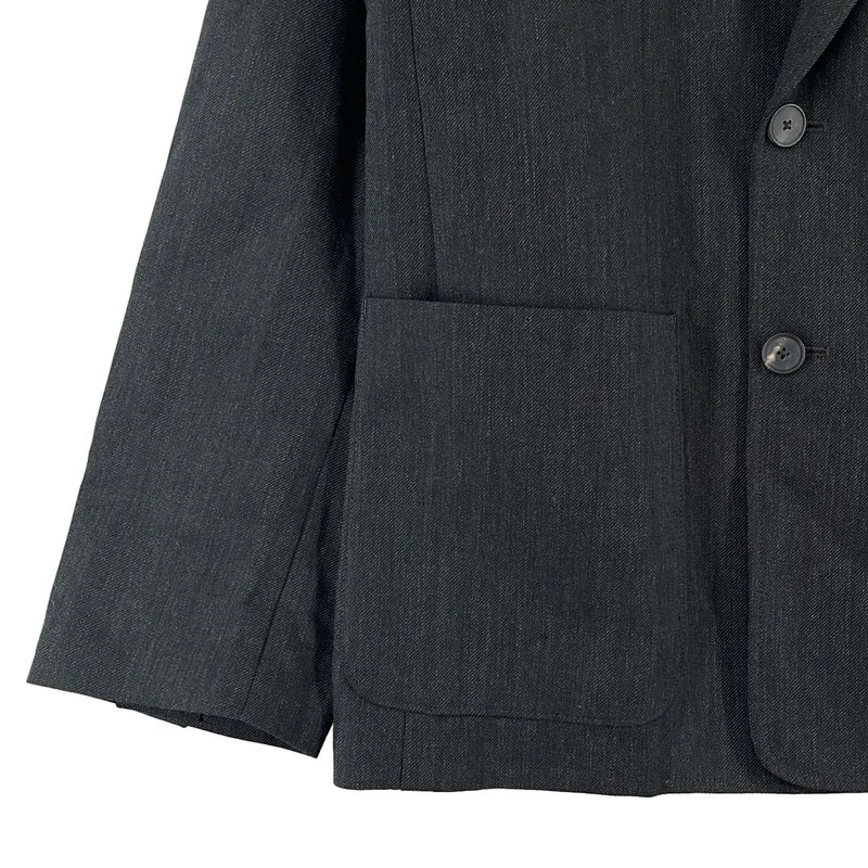 ATON / エイトン | 2026SS | TWIST WOOL LINEN SEMI DOUBLE JACKET ダブル ジャケット | 2 | メンズ