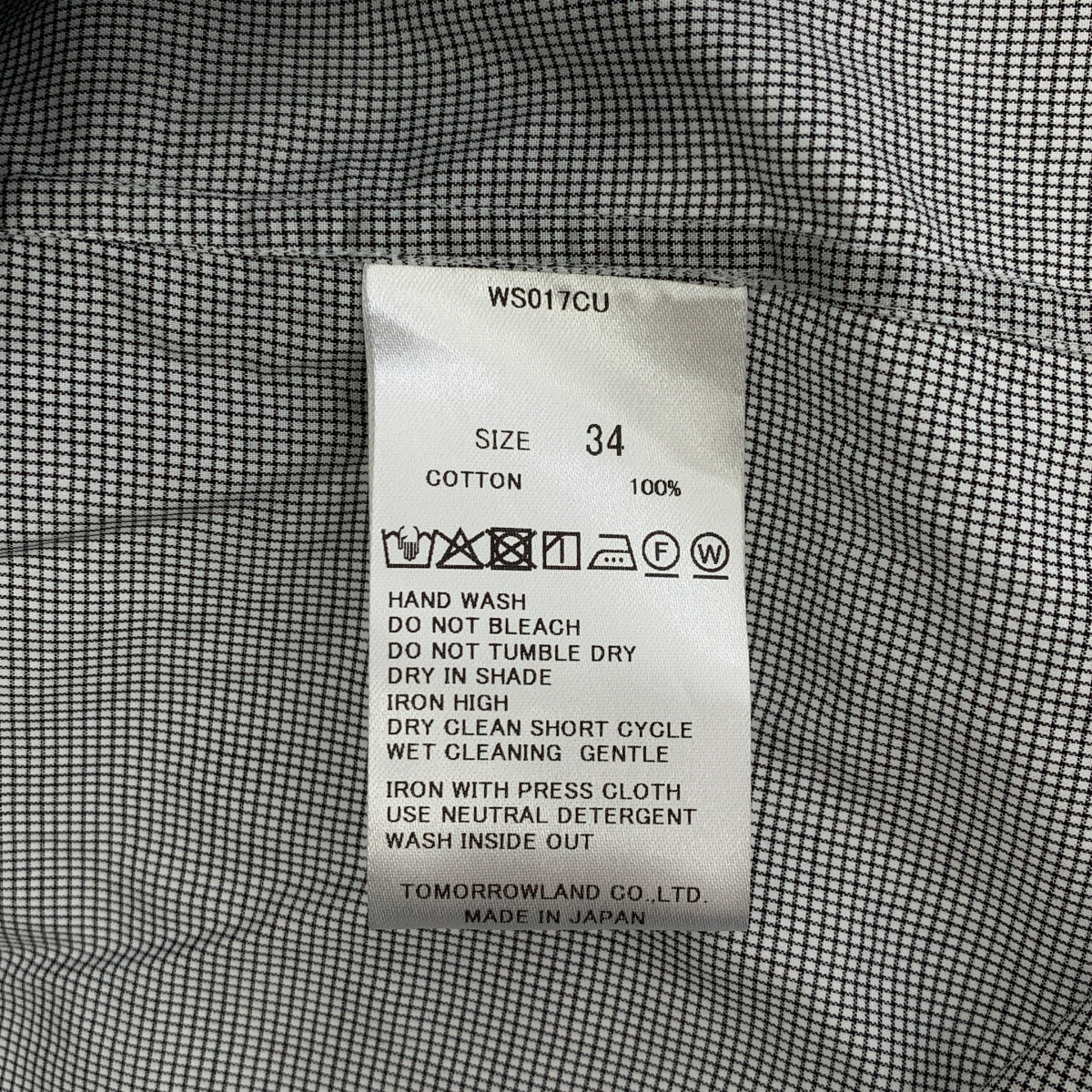 TOMORROWLAND .B | 2025AW | 格紋棉質超大常規領襯衫 | 尺寸 34 |
