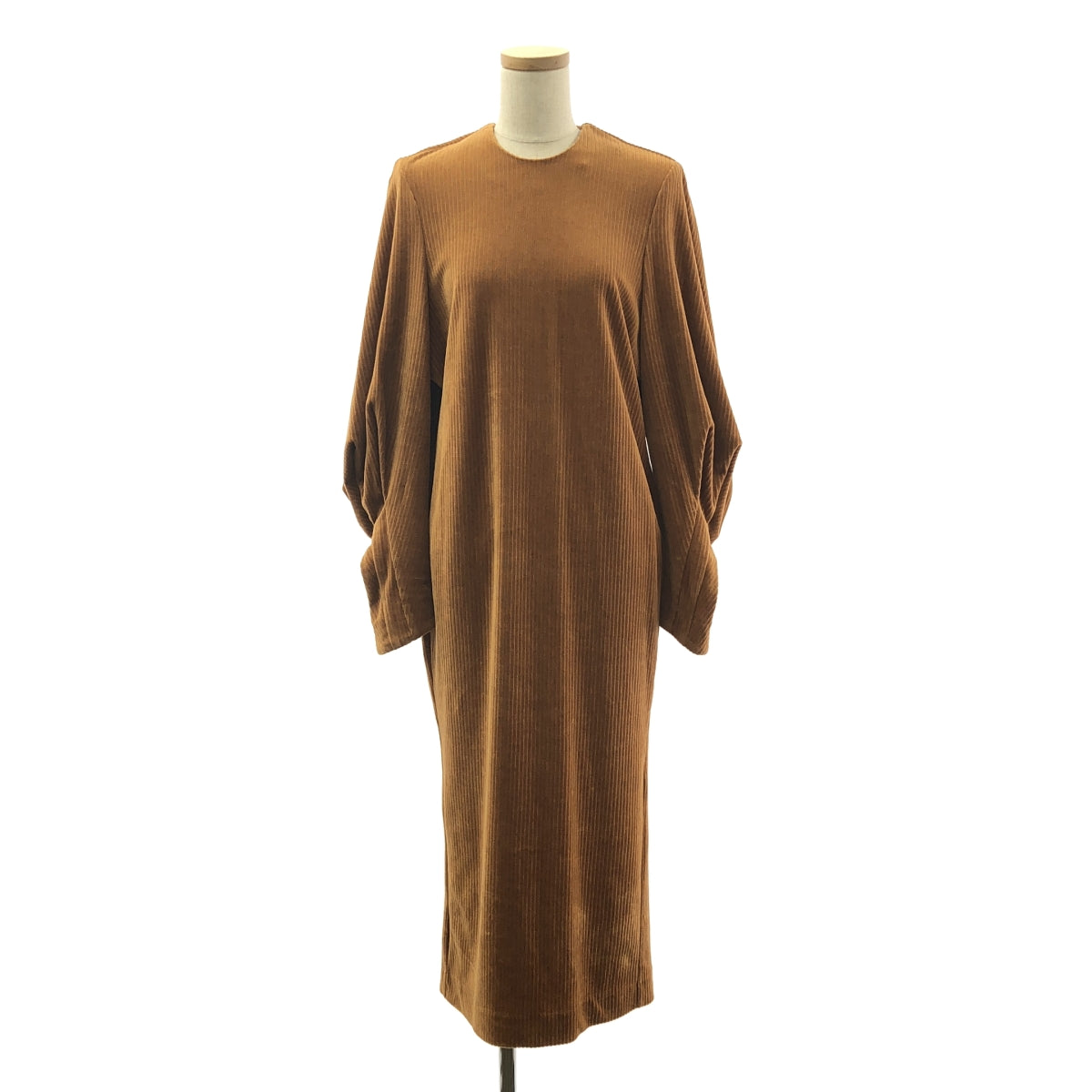 Mame Kurogouchi / 마메쿠로고우치 | 2021AW | Ribbed Velour Jersey Dress / 벨루어 저지 원피스 | 1 | 여성