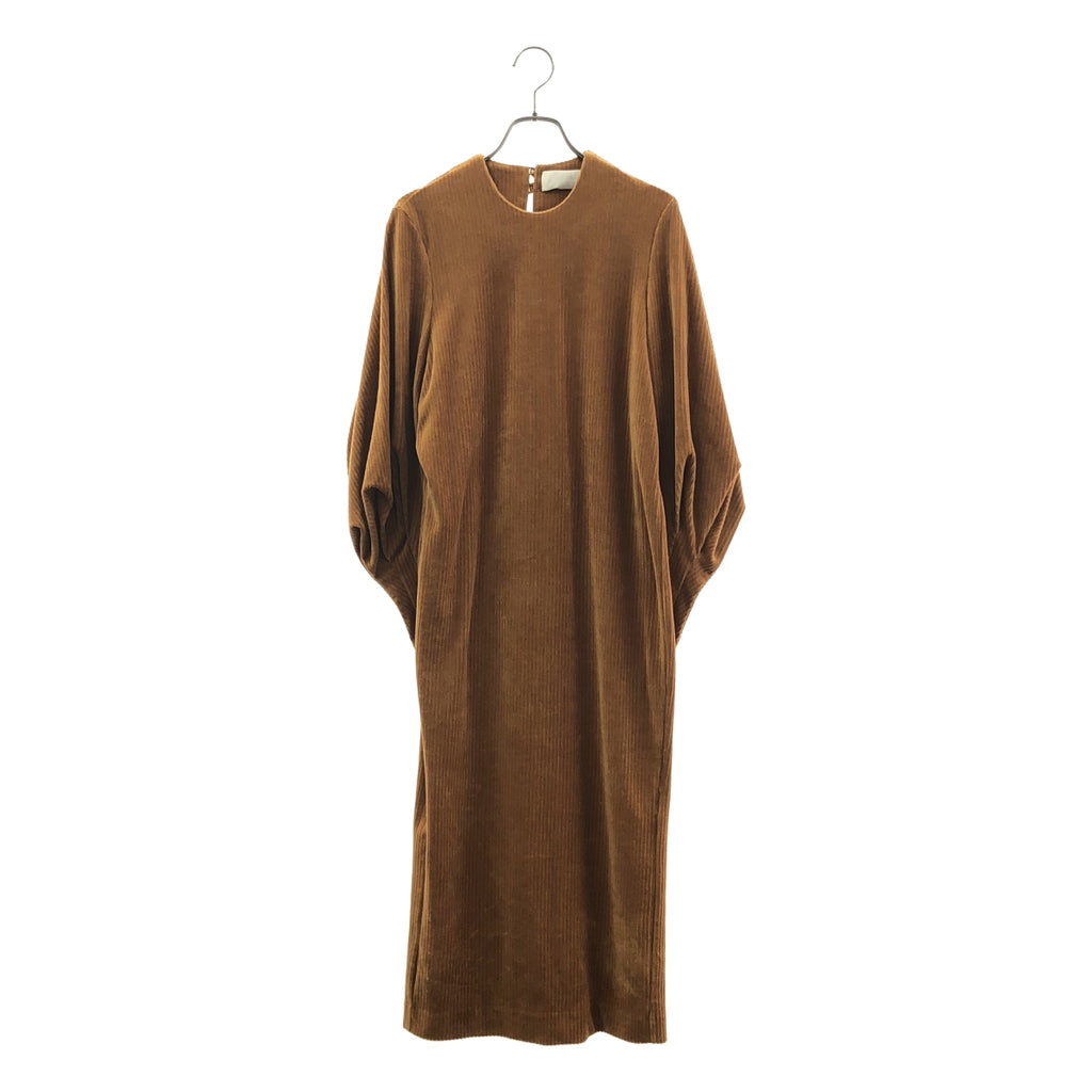 Mame Kurogouchi / 마메쿠로고우치 | 2021AW | Ribbed Velour Jersey Dress / 벨루어 저지 원피스 | 1 | 여성
