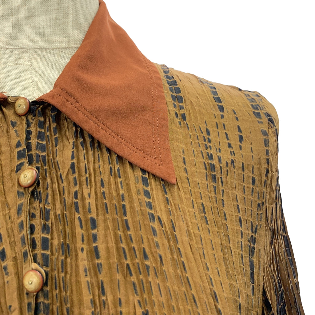 Mame Kurogouchi / 마메쿠로고우치 | 2023SS | Arimatsu Shibori Ombre Dyed Silk Shirt Dress 아리마츠 조리개 실크 셔츠 원피스 | 2 |