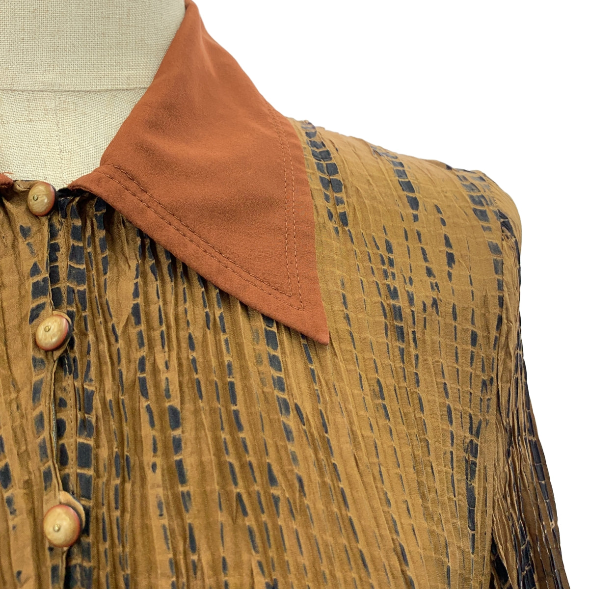Mame Kurogouchi / 마메쿠로고우치 | 2023SS | Arimatsu Shibori Ombre Dyed Silk Shirt Dress 아리마츠 조리개 실크 셔츠 원피스 | 2 |