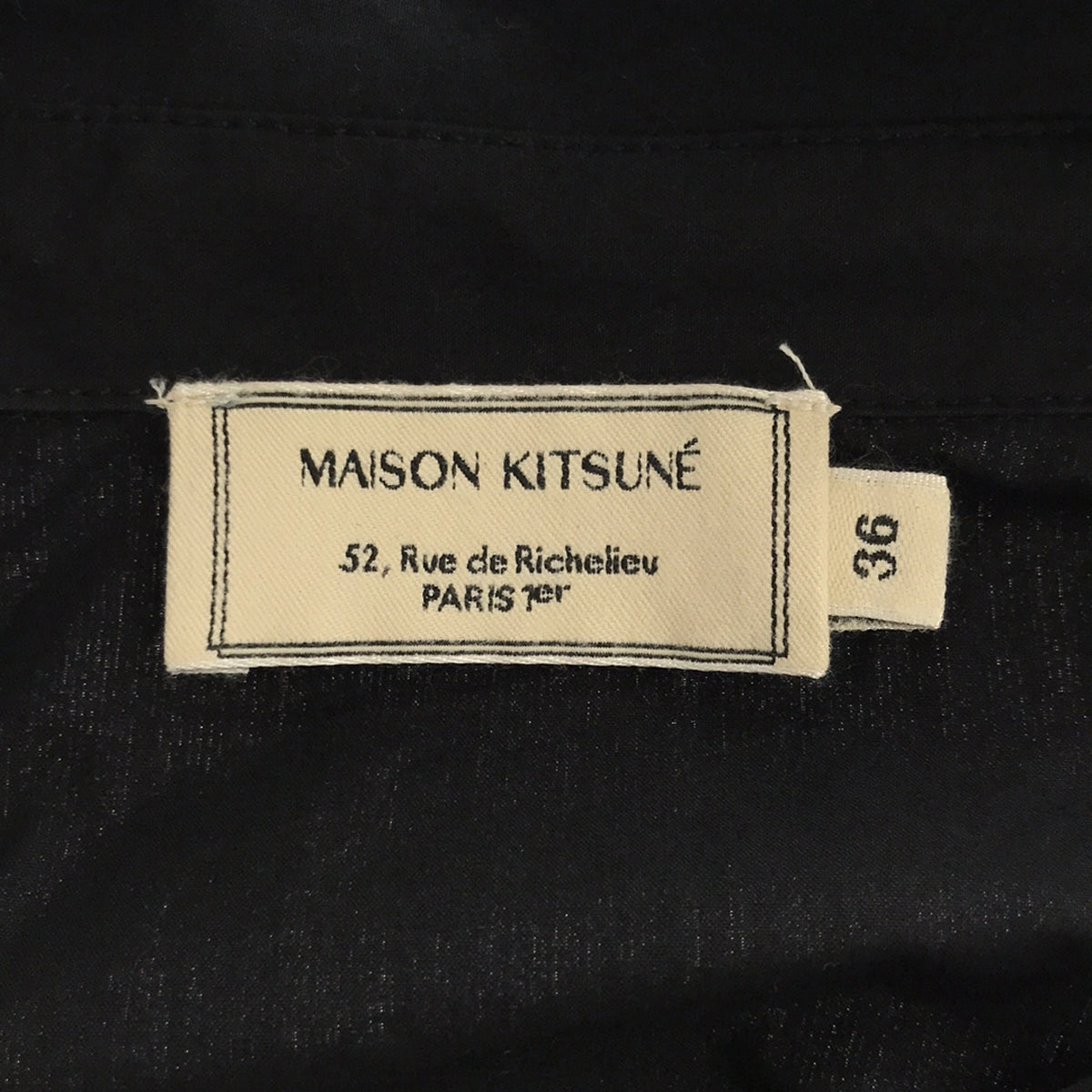 MAISON KITSUNE / メゾンキツネ | 変形 ギャザー ワイドスリーブシャツ | 36 | ブラック | レディース