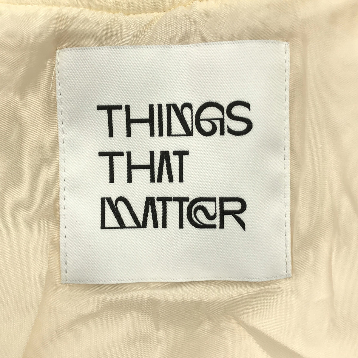 THINGS THAT MATTER / シングスザットマター | ORIGINAL JACQUARD MA-1 BLOUSON / キルティング リブ ロングブルゾン ジャケット | F | アイボリー | レディース