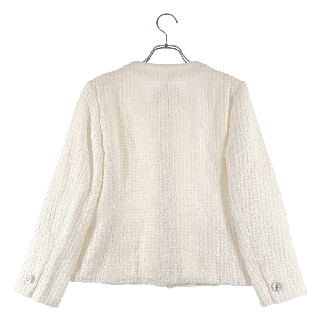 CHANEL / 샤넬 | 2023SS | 코코 마크 버튼 코튼 트위드 노 컬러 재킷 | 34 | 여성