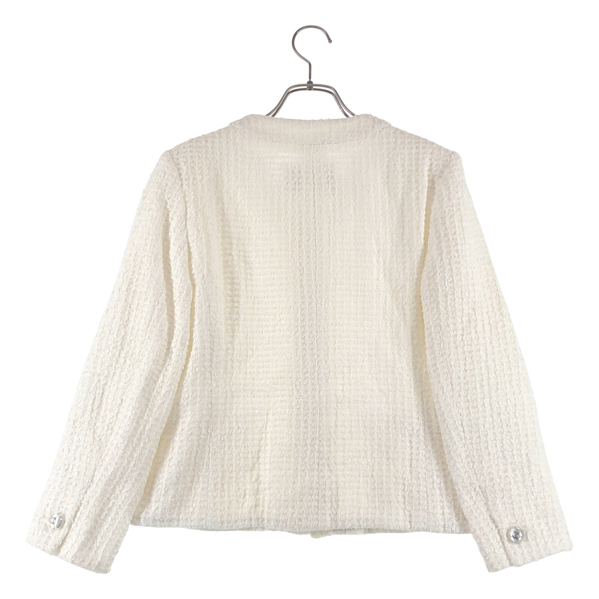 CHANEL / 샤넬 | 2023SS | 코코 마크 버튼 코튼 트위드 노 컬러 재킷 | 34 | 여성