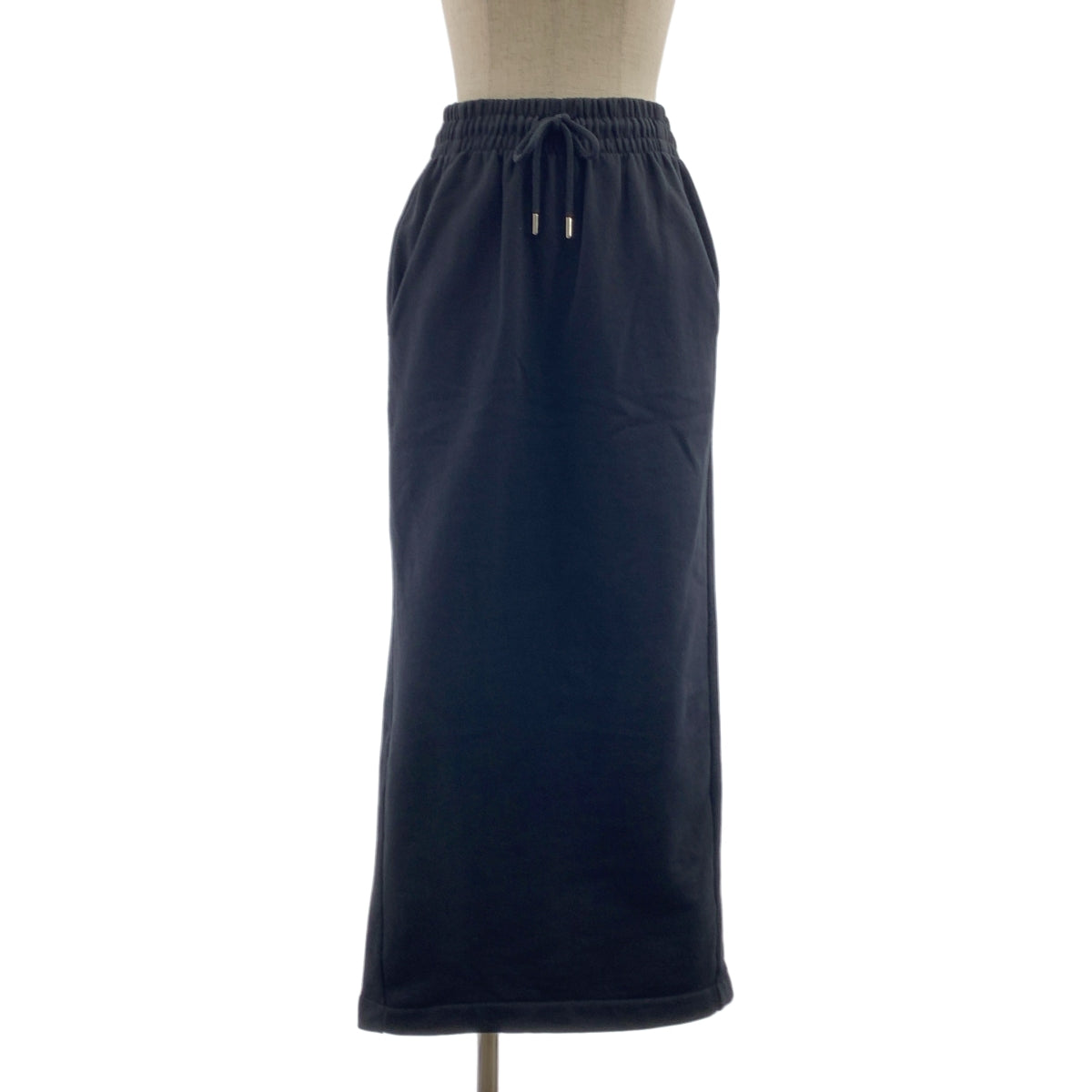 【美品】  DRIES VAN NOTEN / ドリスヴァンノッテン | バックスリット スウェット ロングスカート | XS | ブラック | レディース