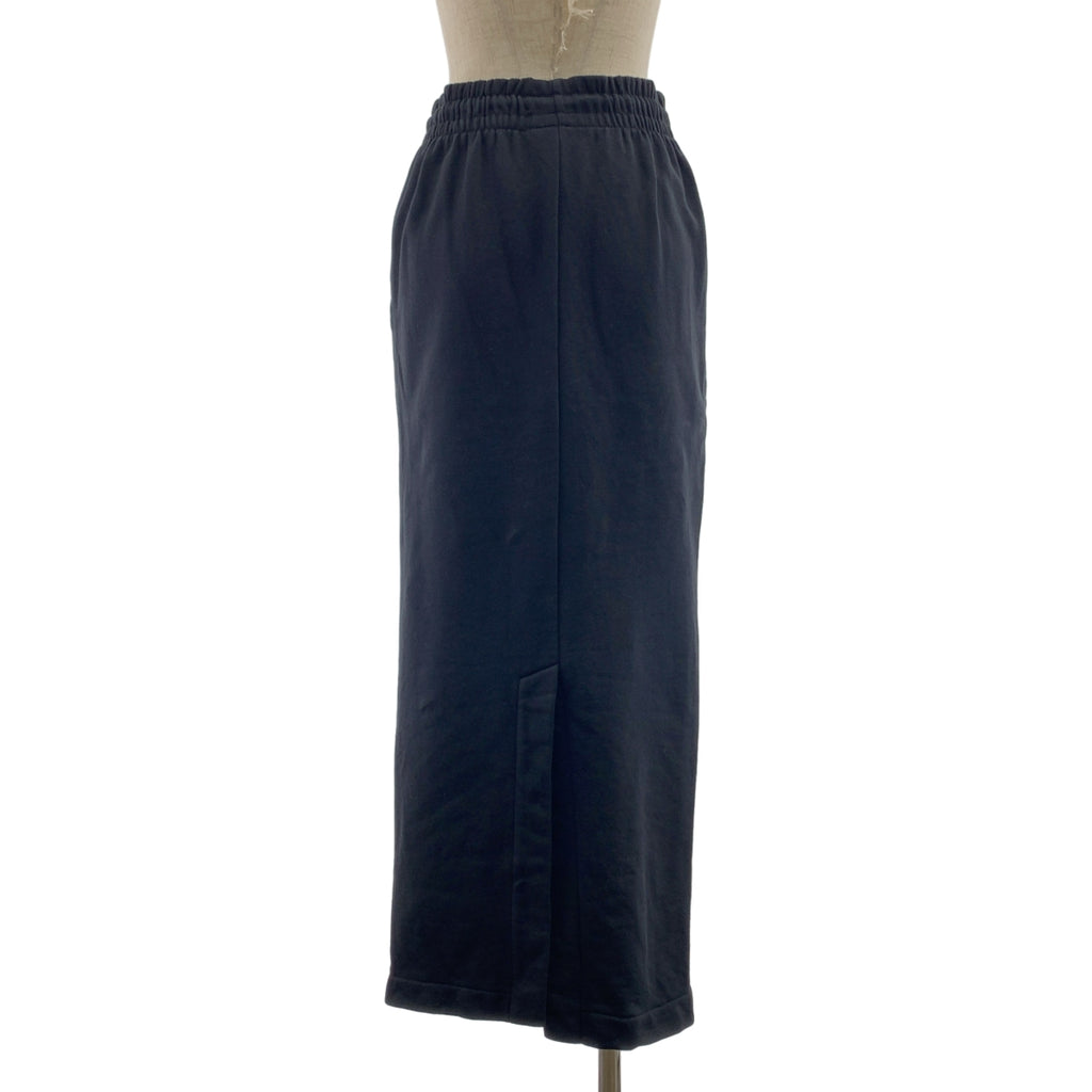 【美品】  DRIES VAN NOTEN / ドリスヴァンノッテン | バックスリット スウェット ロングスカート | XS | ブラック | レディース
