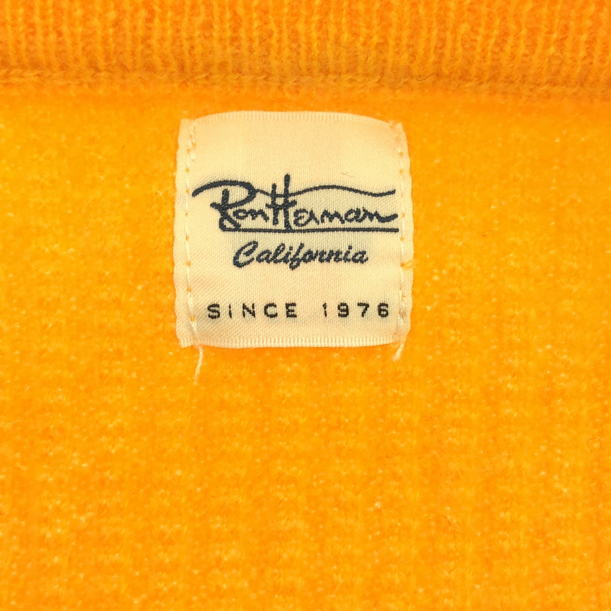 Ron Herman | Cashmere Waffle Crew Neck Knit | L | Orange | Men's