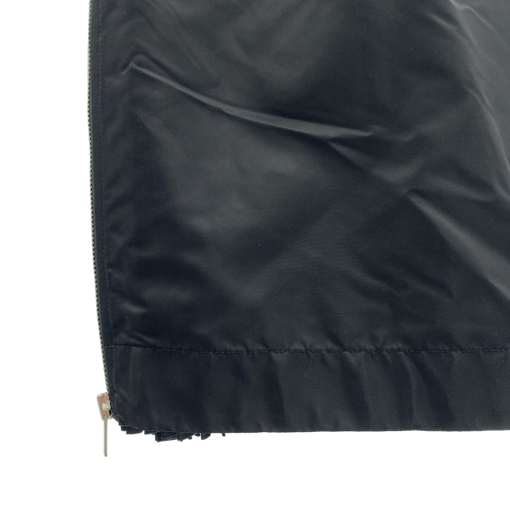 【미품】 sacai / 사카이 | Nylon Twill Skirt 사이드 Zip 주름 롱 스커트 | 1 | 블랙 | 여성