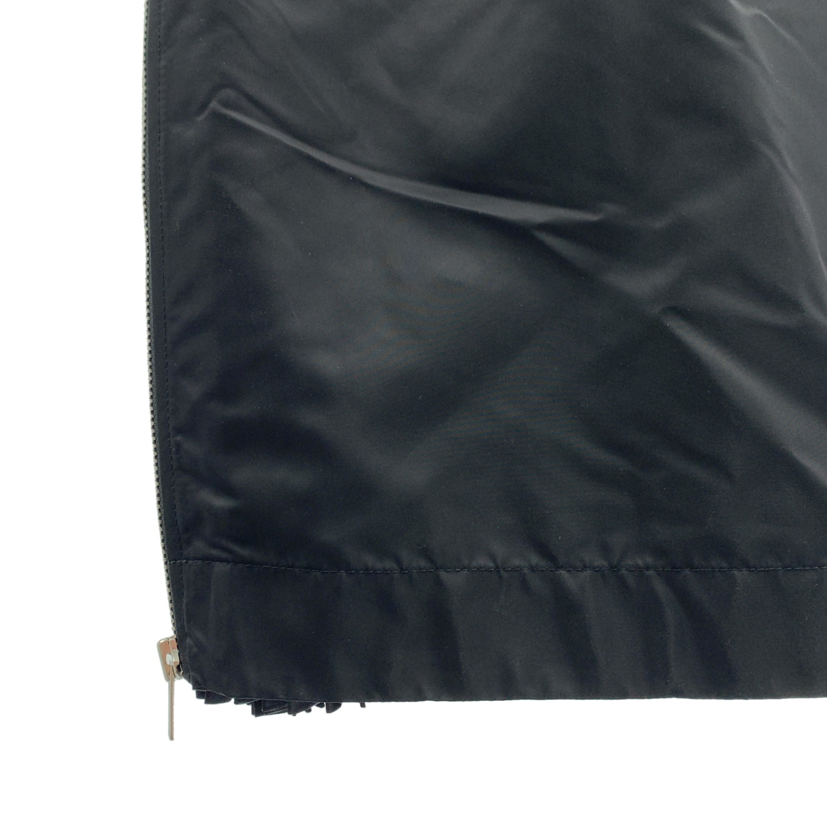 【미품】 sacai / 사카이 | Nylon Twill Skirt 사이드 Zip 주름 롱 스커트 | 1 | 블랙 | 여성
