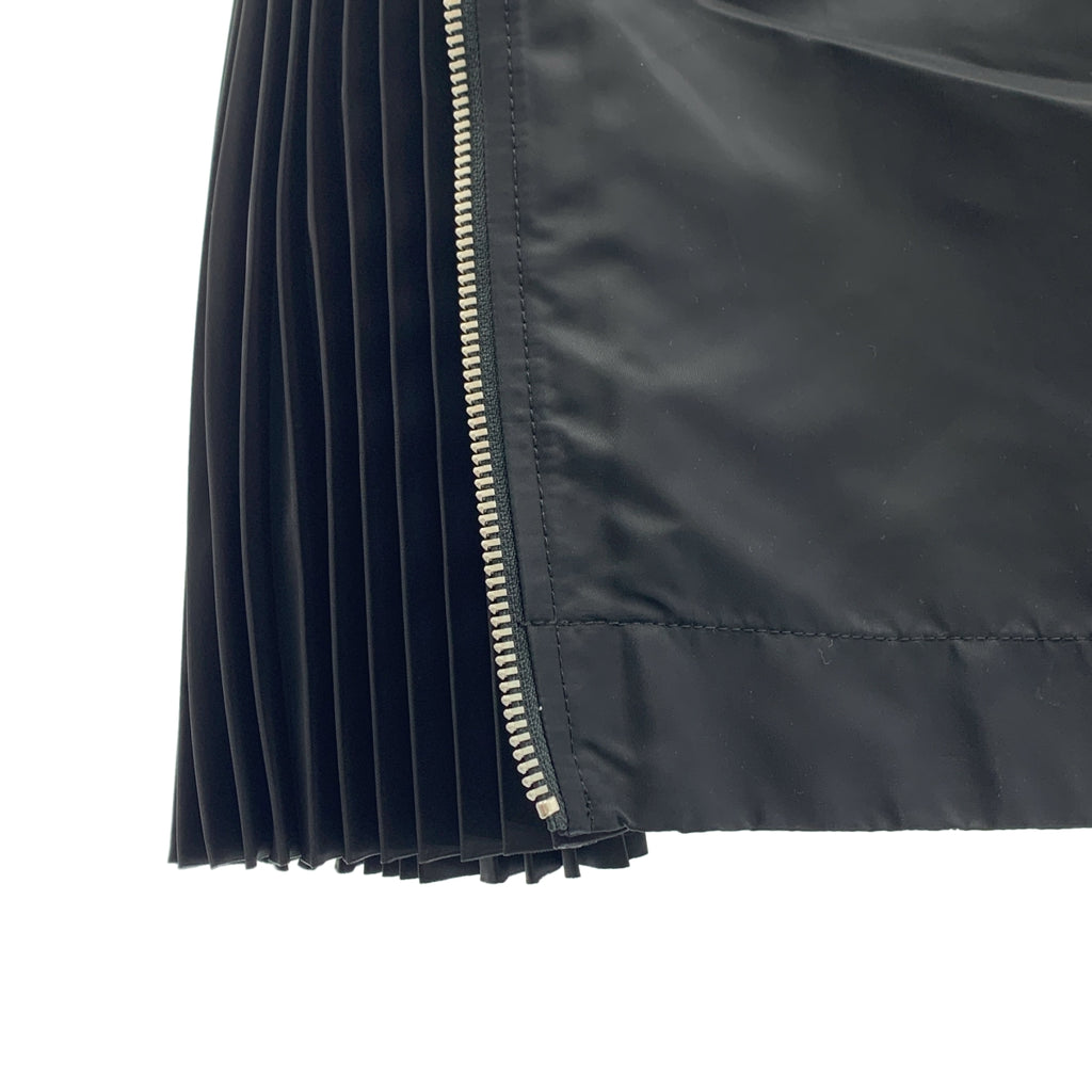 【미품】 sacai / 사카이 | Nylon Twill Skirt 사이드 Zip 주름 롱 스커트 | 1 | 블랙 | 여성