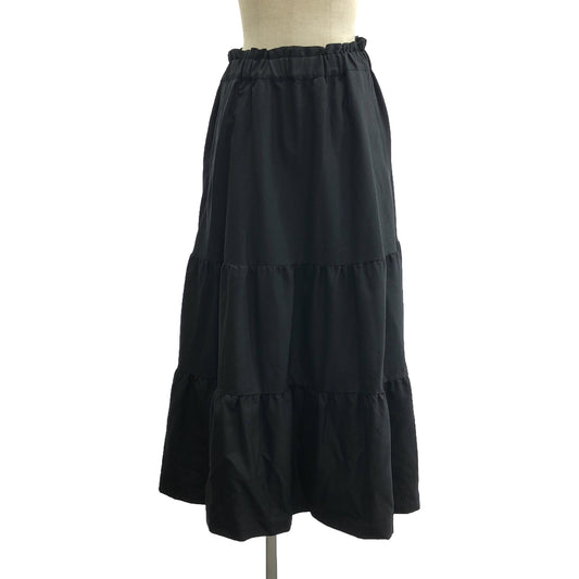 [Good Condition] noir kei ninomiya / Noir Kei Ninomiya | 2021SS | Cashmere wool drawstring tiered skirt / lined | S | Black | Women's