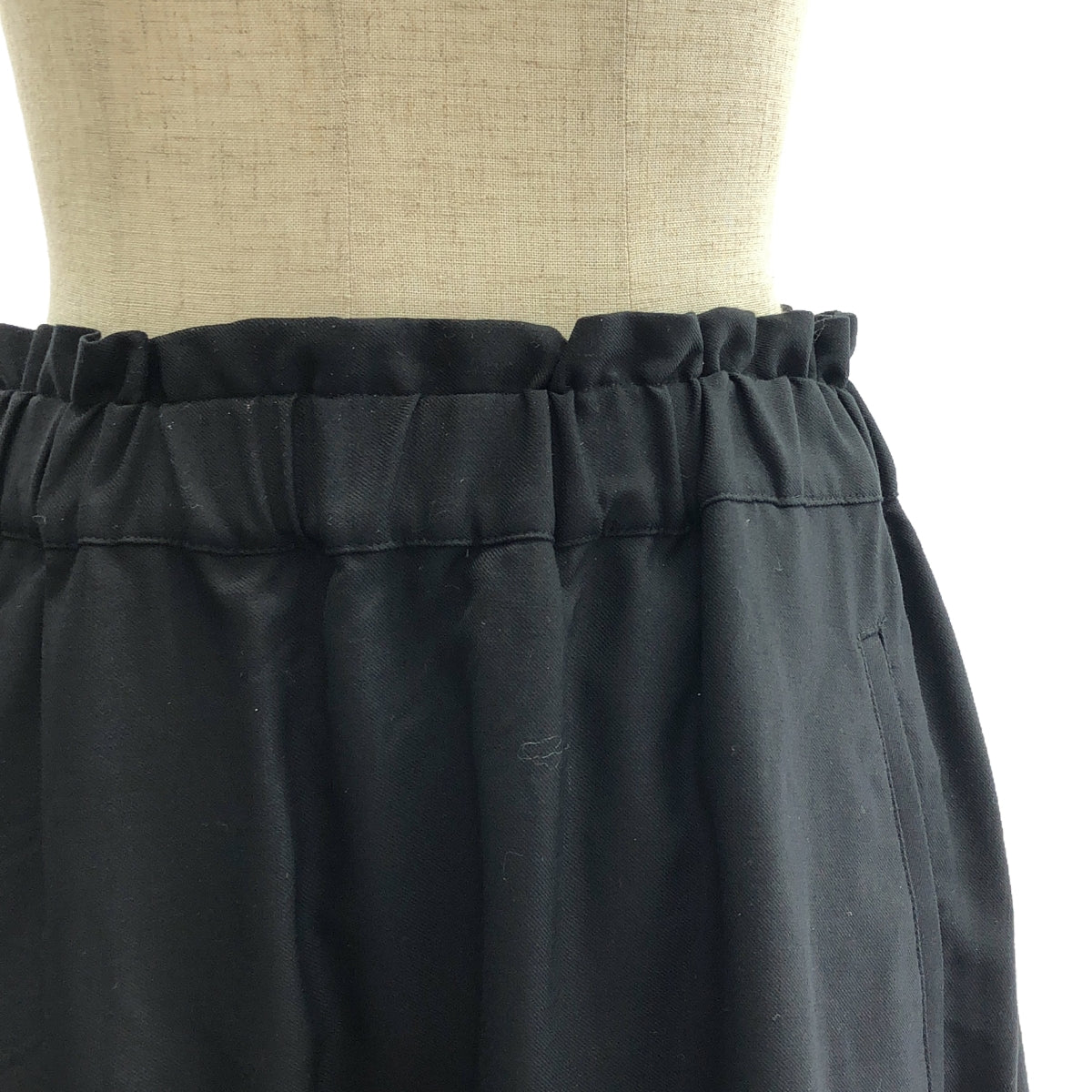 【미품】 noir kei ninomiya / 느와르 케이니 노미야 | 2021SS | 캐시미어 울 드로우 스트링 티어드 스커트 / 안감 포함 | S | 블랙 | 여성