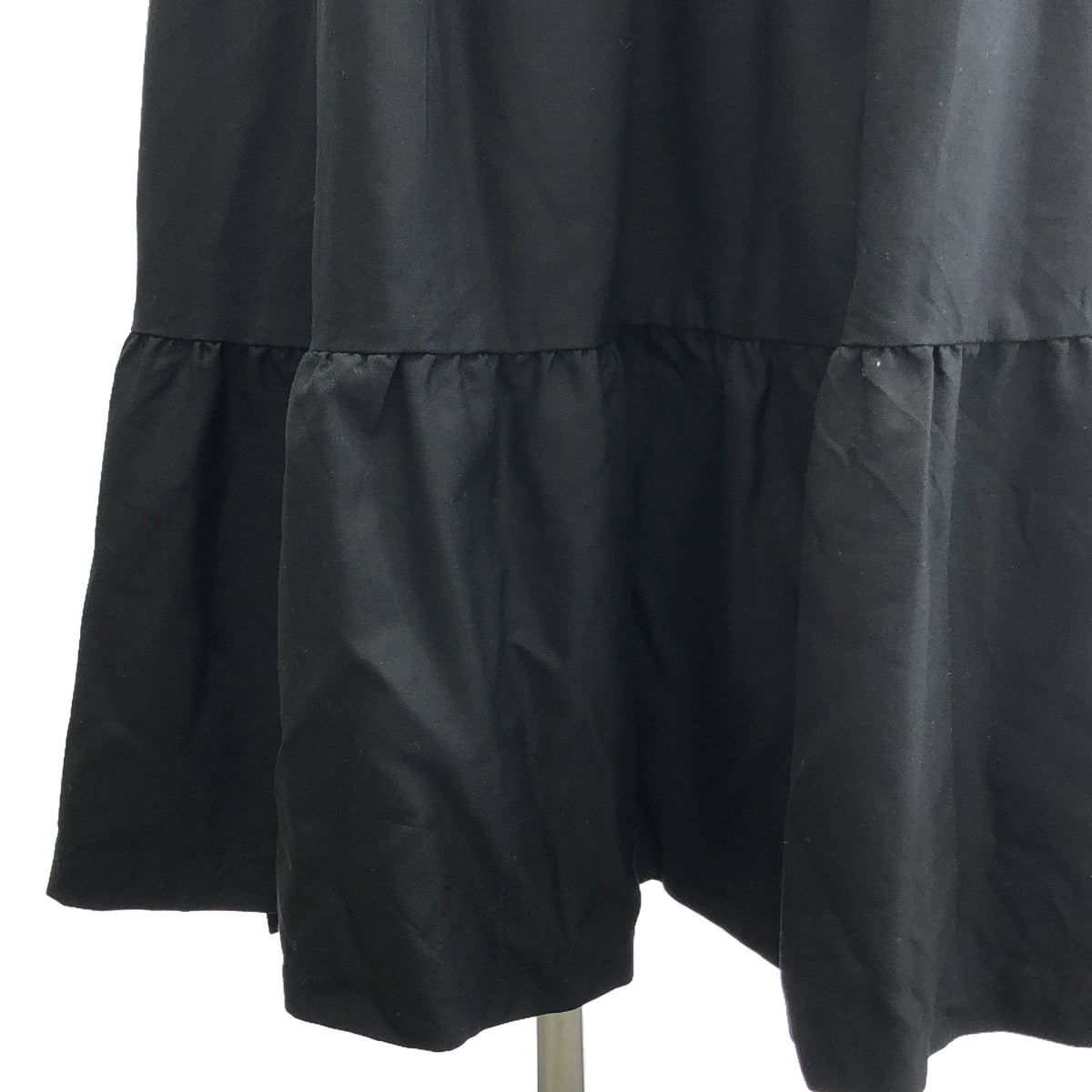 【미품】 noir kei ninomiya / 느와르 케이니 노미야 | 2021SS | 캐시미어 울 드로우 스트링 티어드 스커트 / 안감 포함 | S | 블랙 | 여성